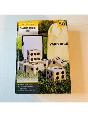 Giant Wooden Yard Dice Set with bag and dry erase board Outdoor Game Family Fun